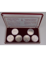СССР 1 рубль*6 Олимпиада 80 в Москве. Набор.  Коробка. Пруф-лайк. арт. 3108-6300